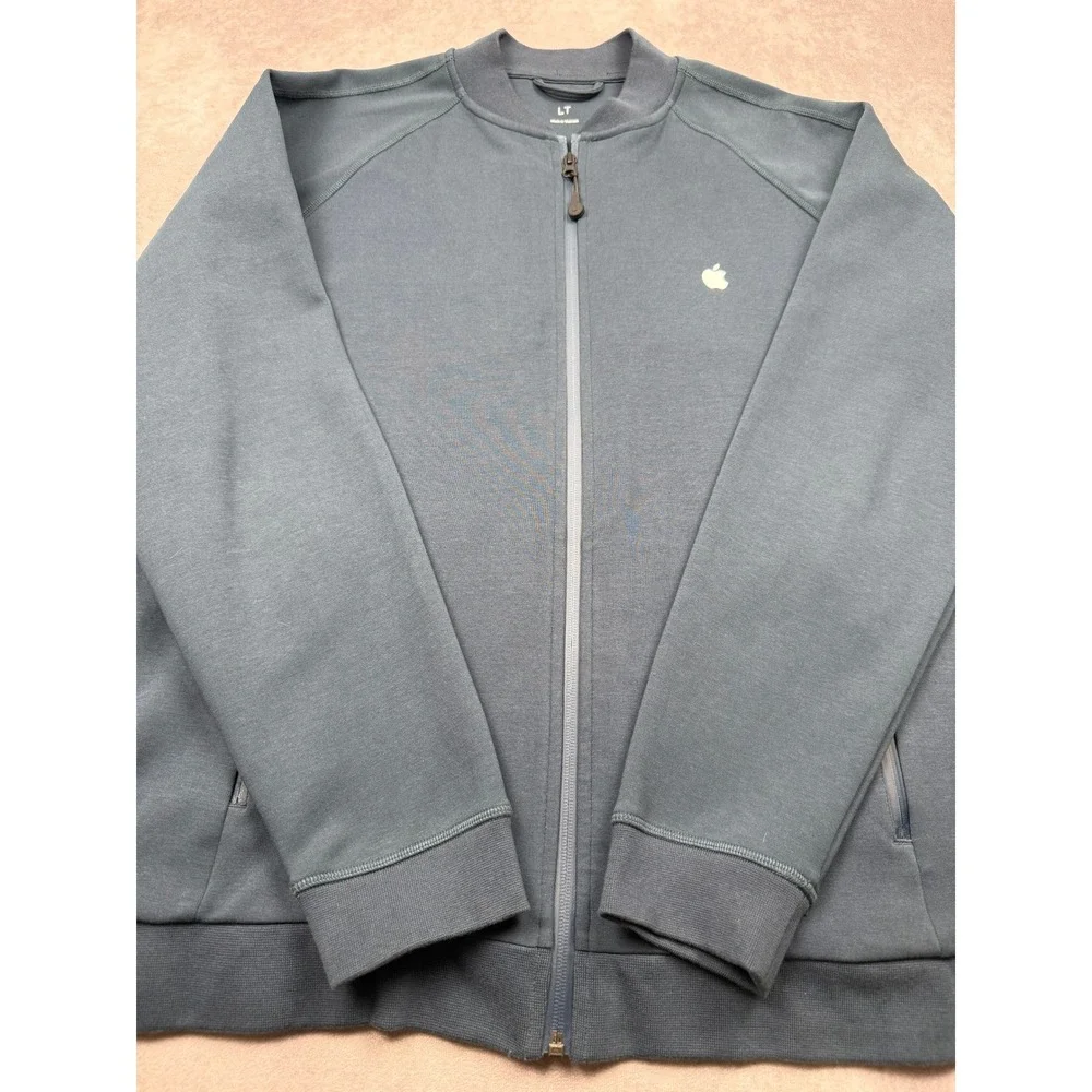 Apple Employee Exclusive Full Zip Bomber Jacket Navy Blue Men LT Rare Tech